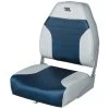 WISE SEATING High-Back Folding Fishing Boat Seat, Gray/Navy