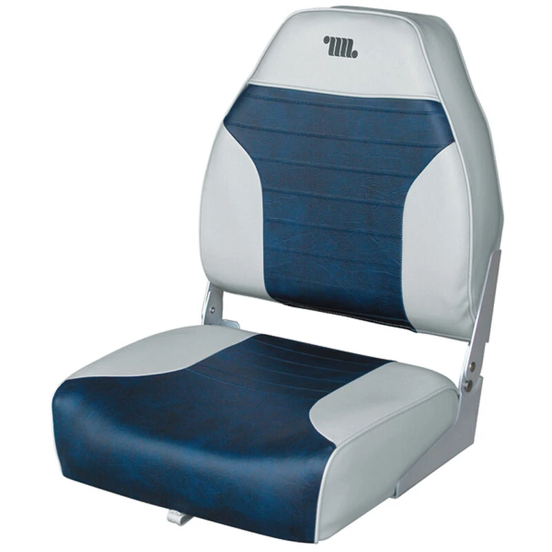WISE SEATING High-Back Folding Fishing Boat Seat, Gray/Navy 1 WISE SEATING High-Back Folding Fishing Boat Seat, Gray/Navy