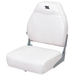 WISE SEATING High-Back Folding Fishing Boat Seat, White
