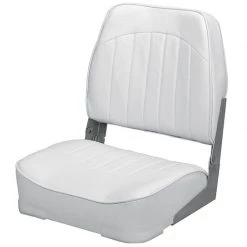 WISE SEATING Promotional Low-Back Folding Fishing Boat Seat, White