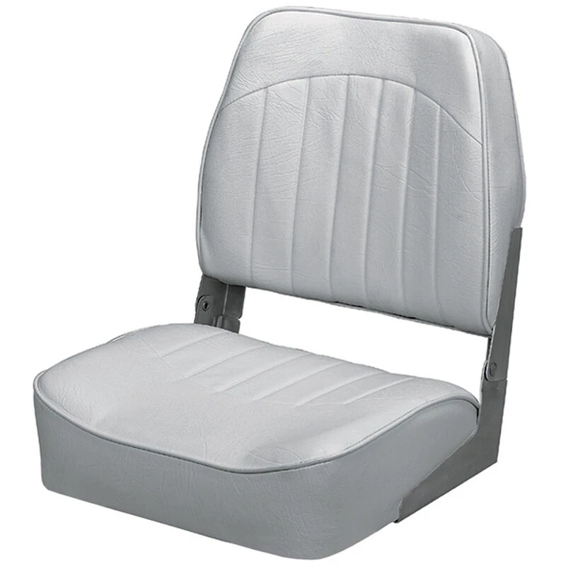 WISE SEATING Promotional Low-Back Folding Fishing Boat Seat, Gray 1 WISE SEATING Promotional Low-Back Folding Fishing Boat Seat, Gray