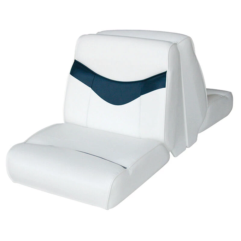 WISE SEATING Bayliner Lounge Seat Top, White/Blue 1 WISE SEATING Bayliner Lounge Seat Top, White/Blue