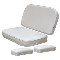 WISE SEATING Deck Chair Replacement Cushions and Arm Pads White