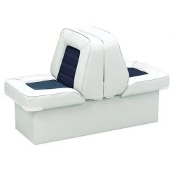 WISE SEATING 10" Base Lounge Seat, White/Navy