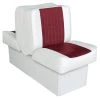 WISE SEATING 10" Base Run-a-Bout Lounge Seat, White/Dark Red