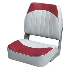 WISE SEATING Low Back Boat Seat, Gray/Red