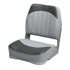 WISE SEATING Low Back Boat Seat, Gray/Charcoal