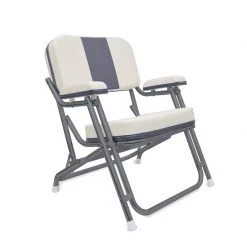 WEST MARINE Kingfish II Deck Chair, Gray Back, Powder-Coated Aluminum Frame